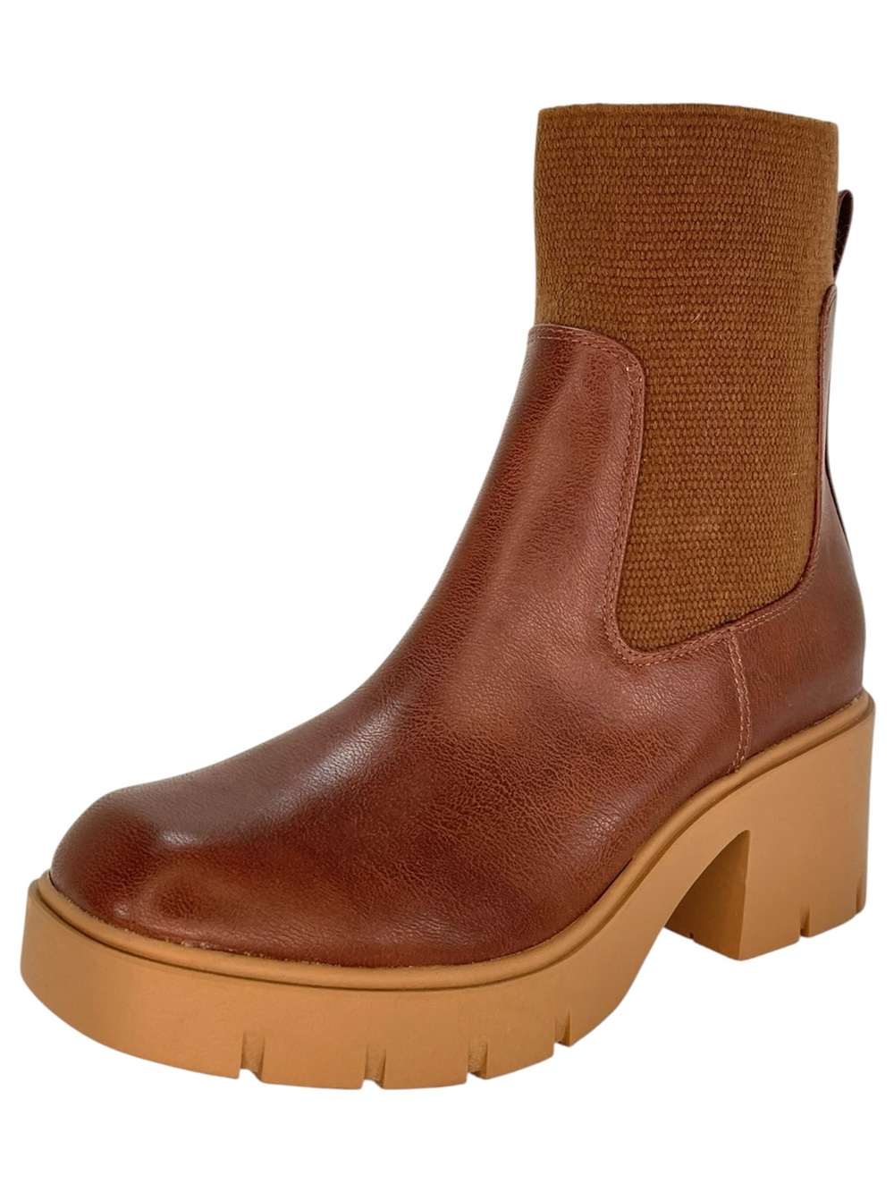 Sun + Stone Verityy Brown Faux Leather Womens Ankle Boots Size 8.5M - Picture 2 of 10